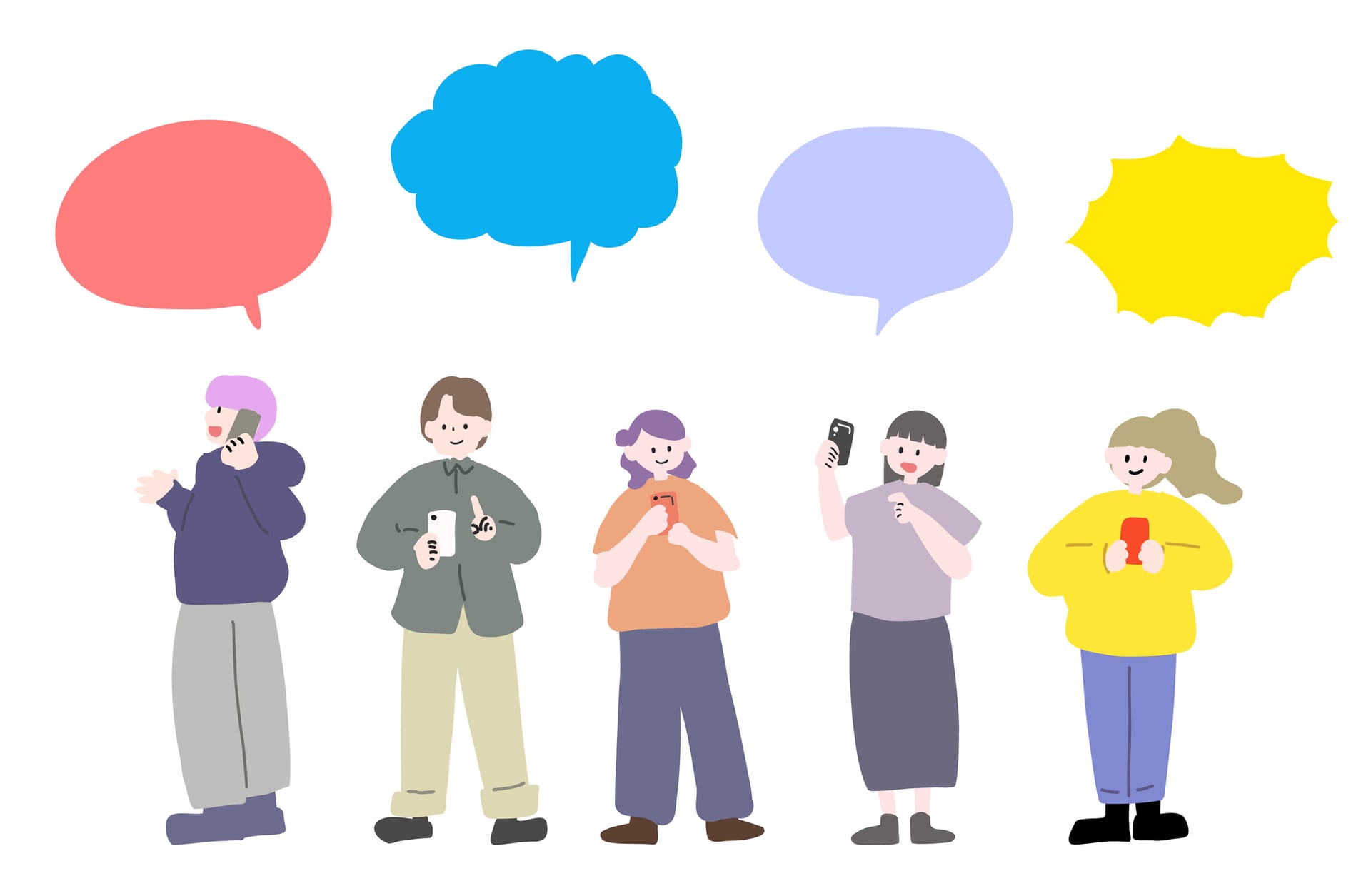 吹き出しと人物のイラスト