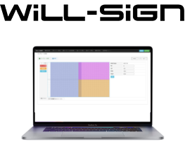Will-Signの配信管理画面を表示したノートPC